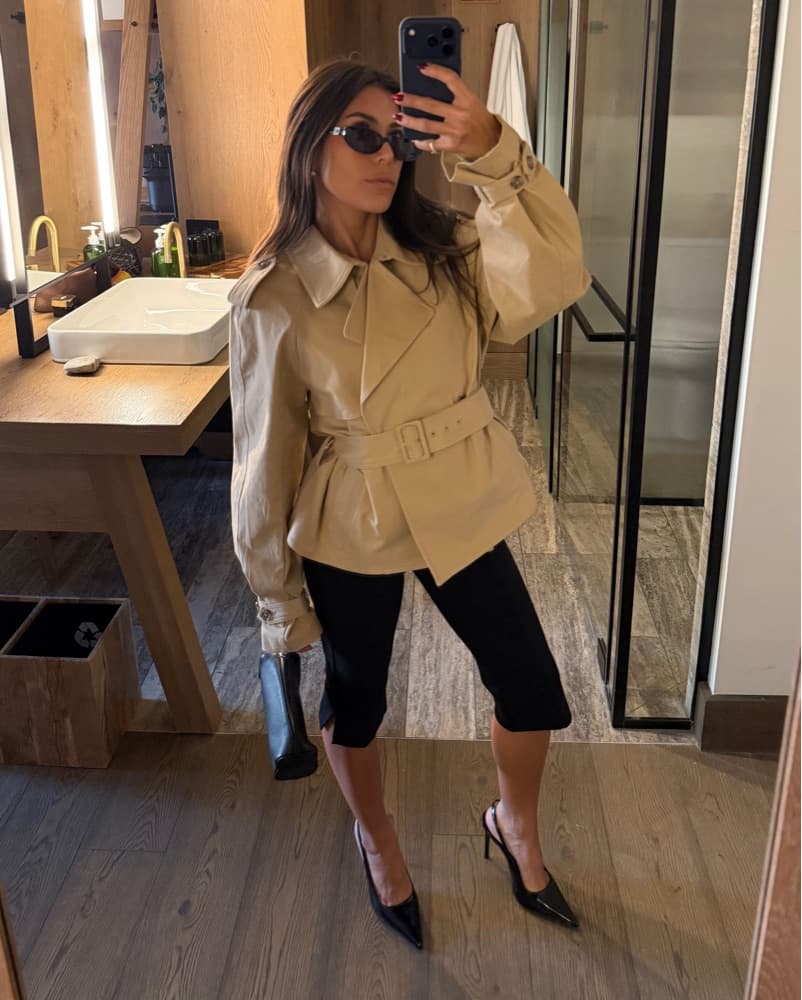 Cropped Trench Coat - Image 2