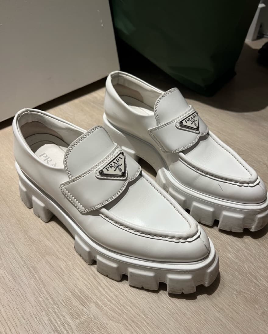PRADA white loafers size 38 - Image 2