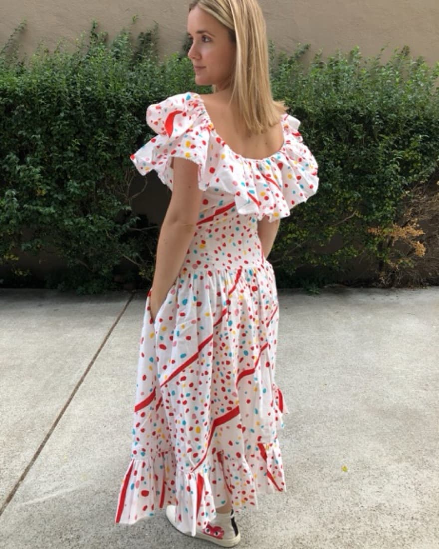 Vintage Bill Blass Polka Dot Party Dress - Image 2