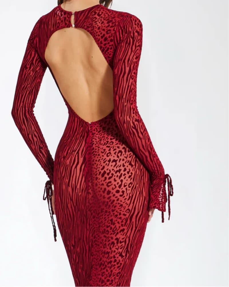 Waylynn Burnout Velvet Detail Mesh Backl - Image 2