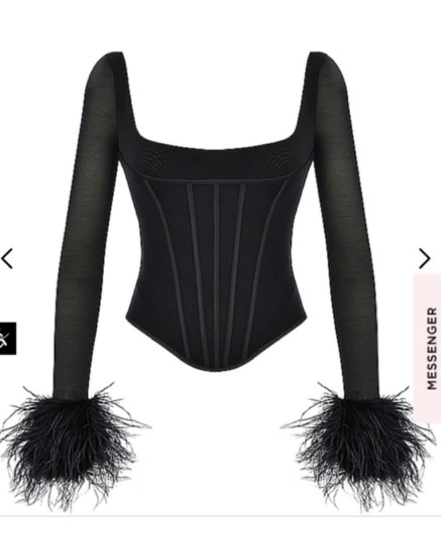 Houseofcb Black Mesh Trimmed Corset - Image 3