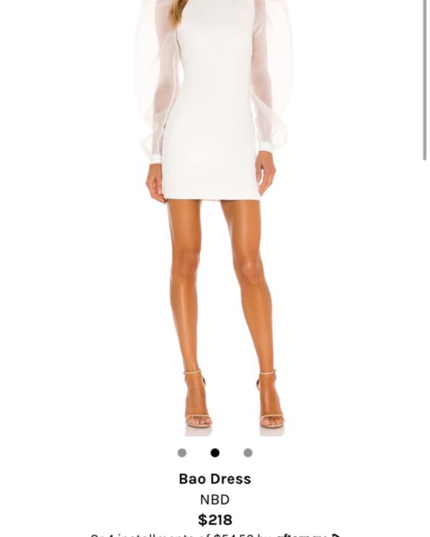 NBD Mini Puff Sleeve White Dress - Image 3