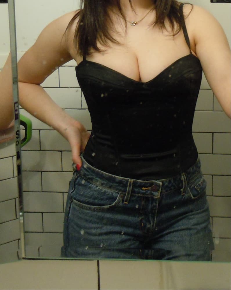 Aritzia black satin corset top - Image 1
