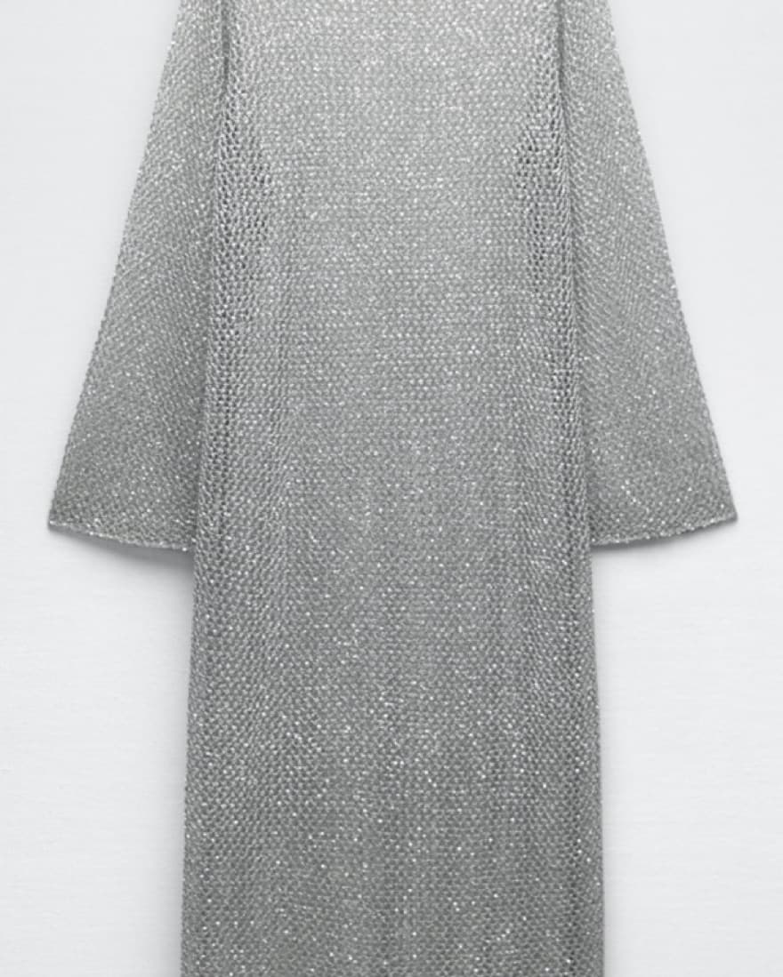 Zara Metallic Mesh Knit Dress - Image 2
