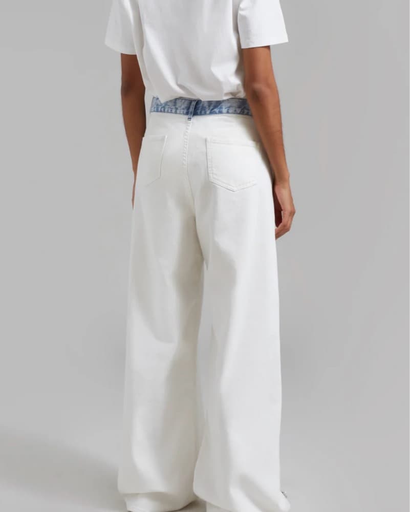 HAYLA CONTRAST DENIM PANTS - OFF WHITE/B - Image 3