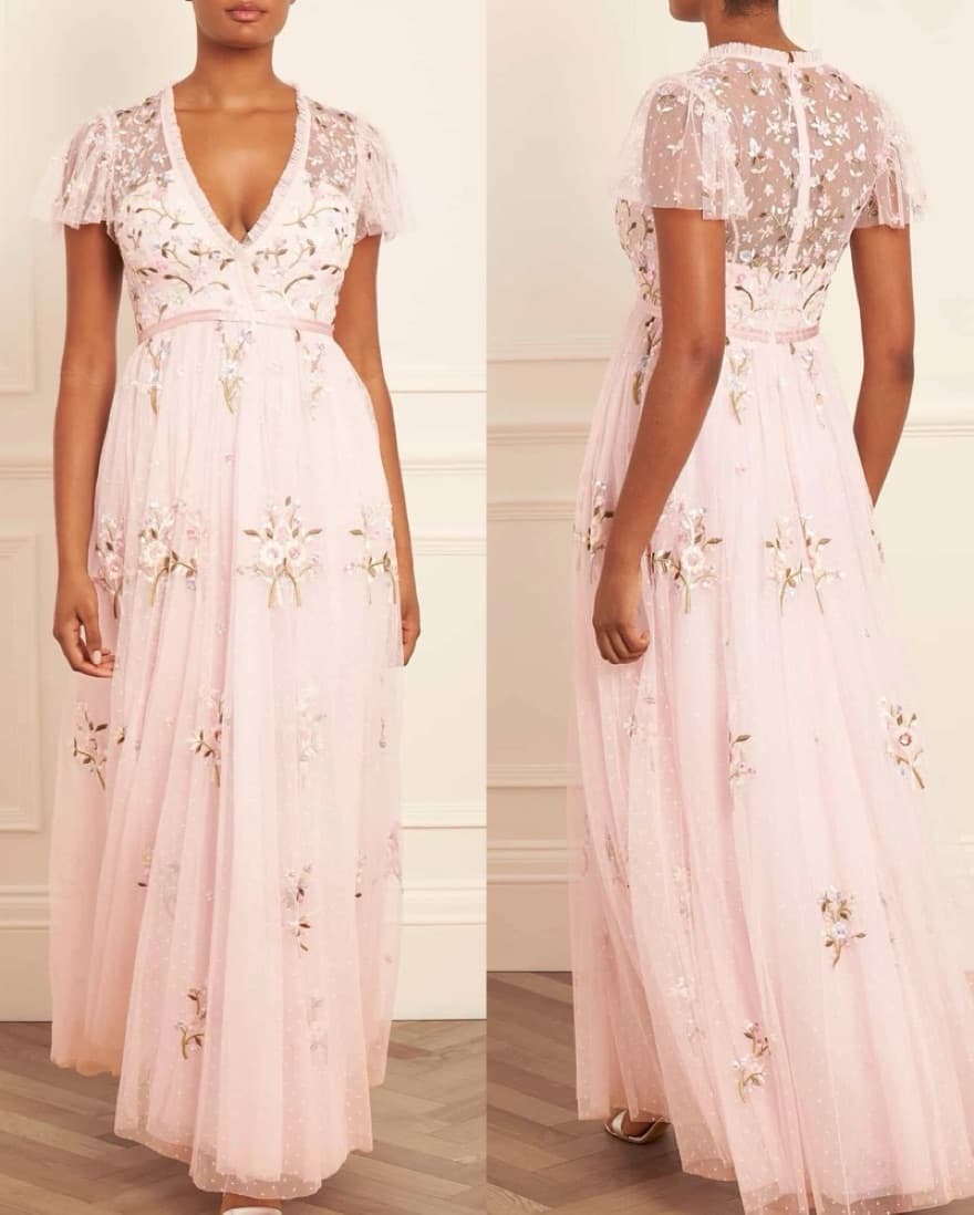 Petunia Embroidered Cap Sleeve Gown - Image 2