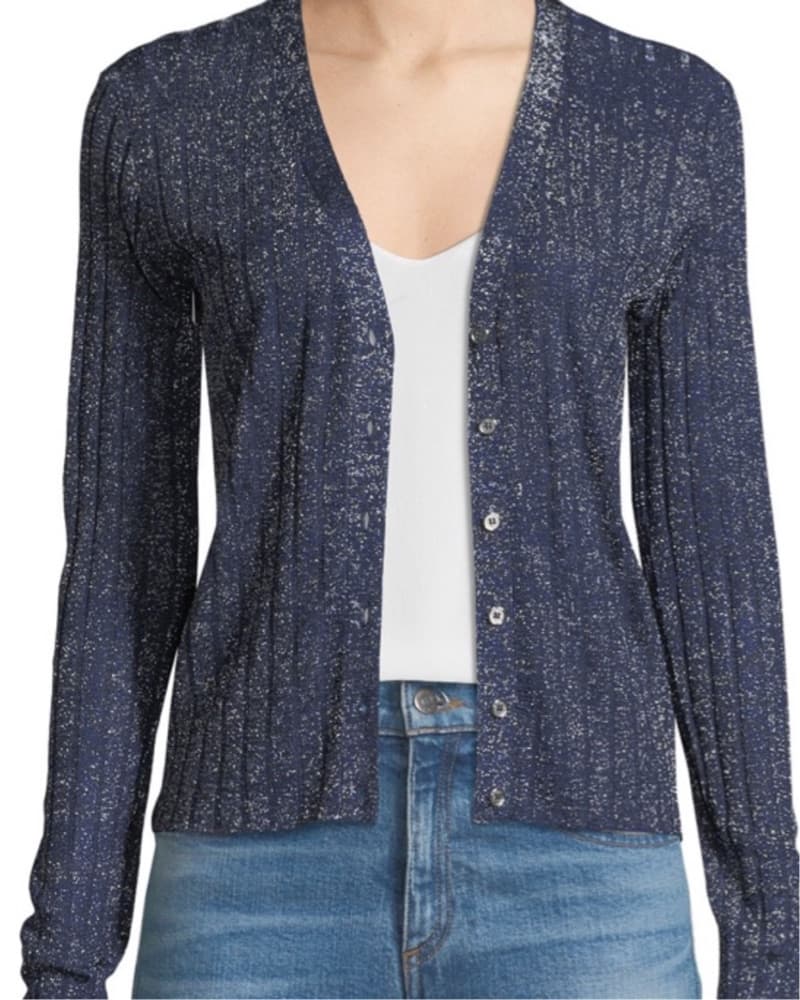 Sparkly Navy Knit Cardigan - Image 2