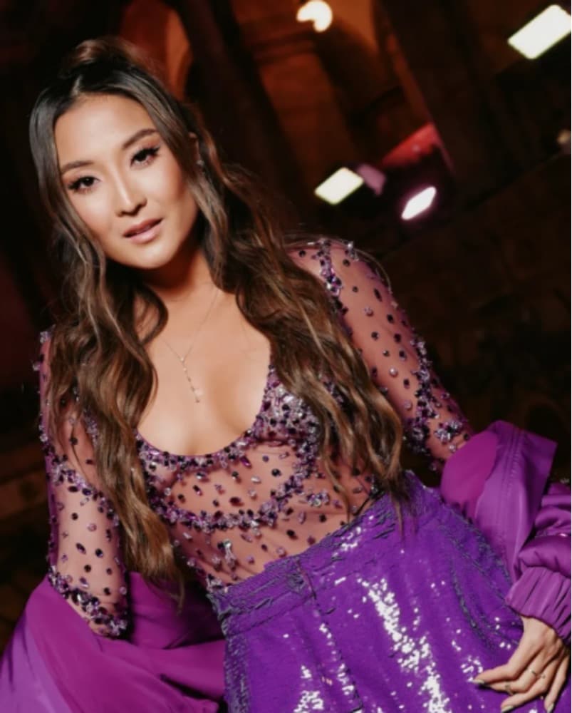 Patbo Beaded Crystal Sheer Bodysuit S - Image 5