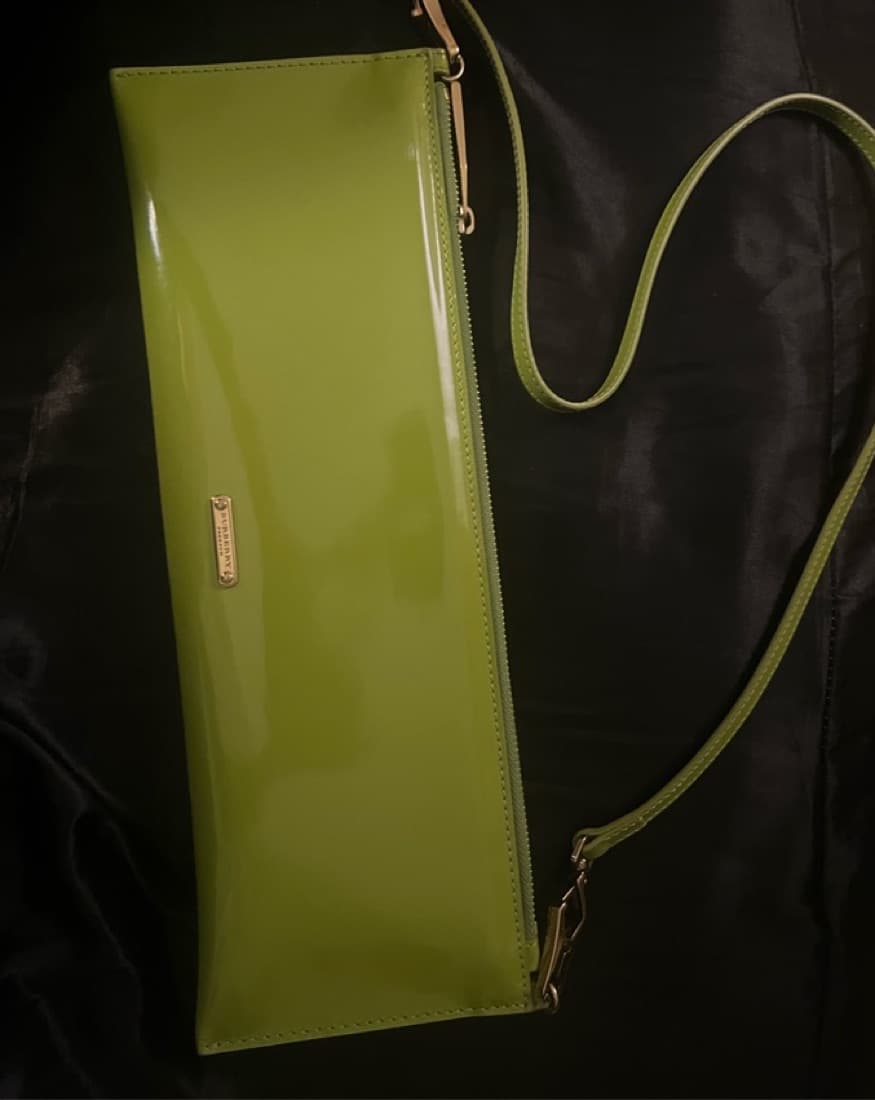 Lustrous Lime Patent Leather Burberry Crossbody - Image 2