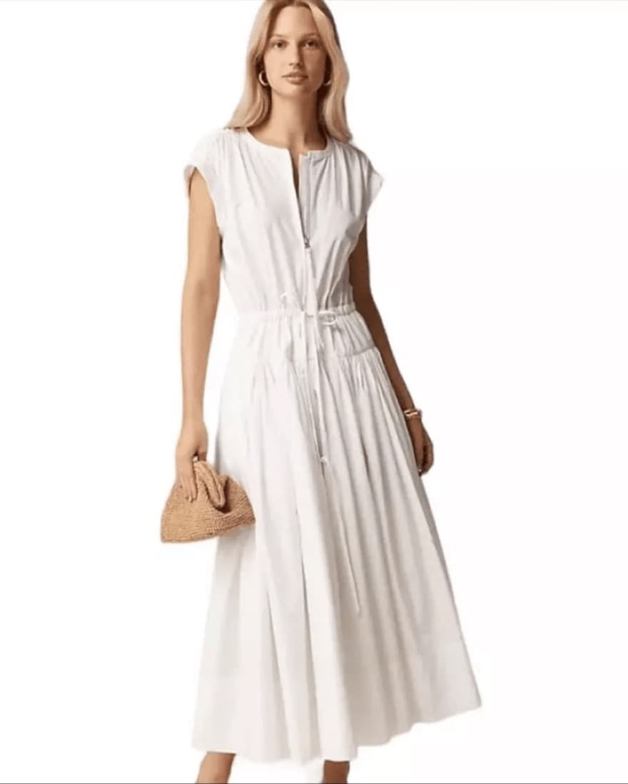 Chic White Midi Dress - Image 2