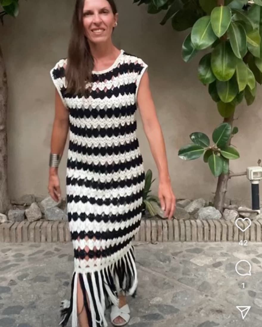 Eleven Six Shaya Stripe Crochet Dress - Image 2