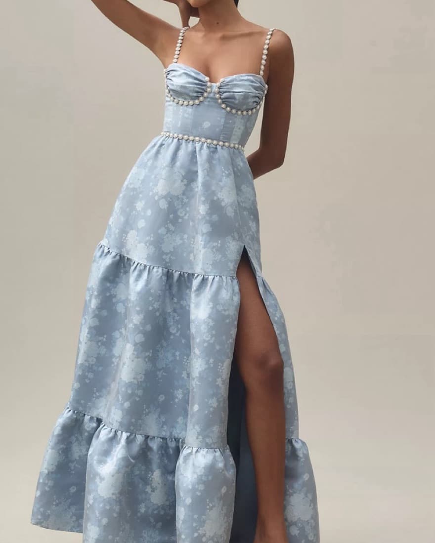 V. Chapman Lucetta Corset Tiered Maxi Dr - Image 4