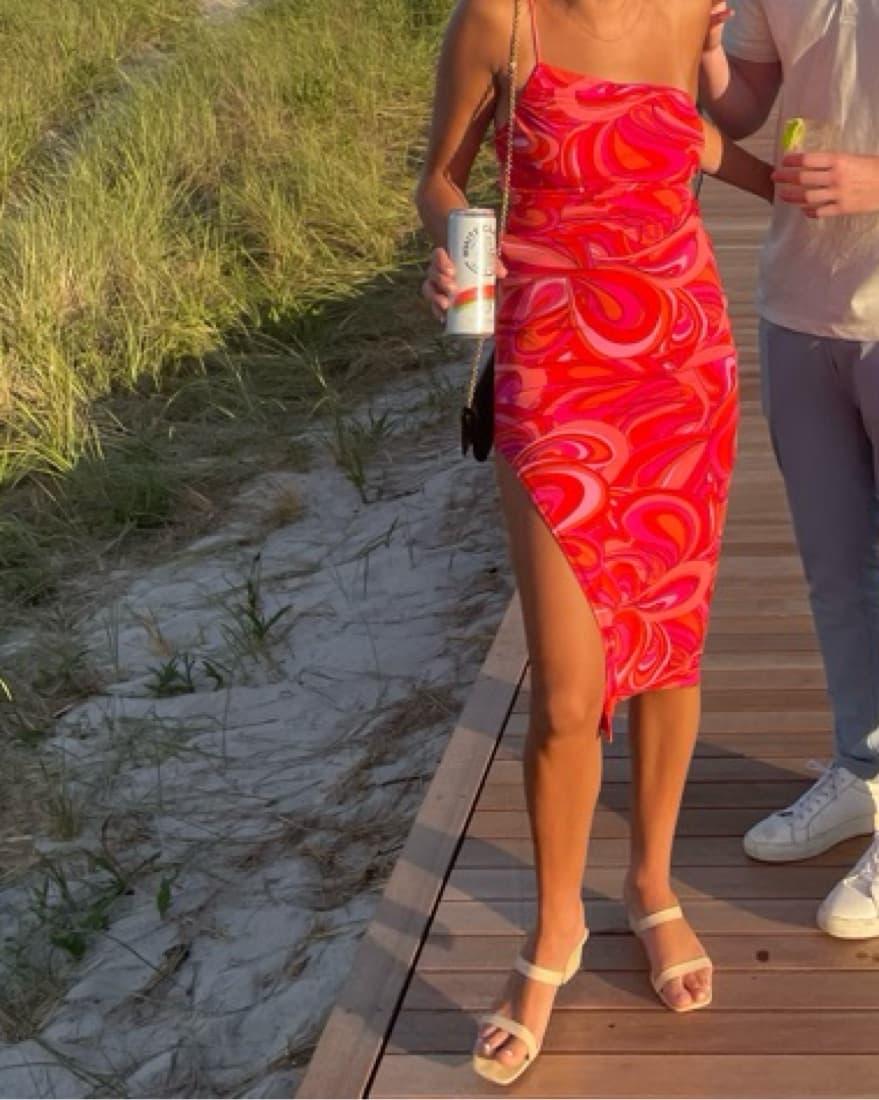 Olivaceous One Shoulder Cutout Midi - Image 1