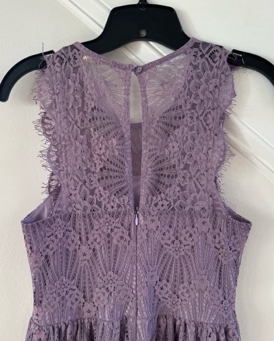 Purple Lace Mini Dress - Image 6