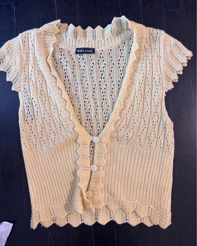 Elegant Crochet Knit Vest - Image 1