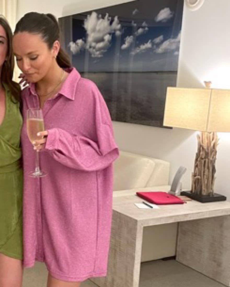 Pink Sparkle Shirt Dress - Image 2