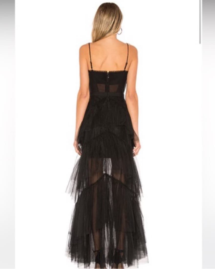 BCBG Black Tulle Gown - Image 2