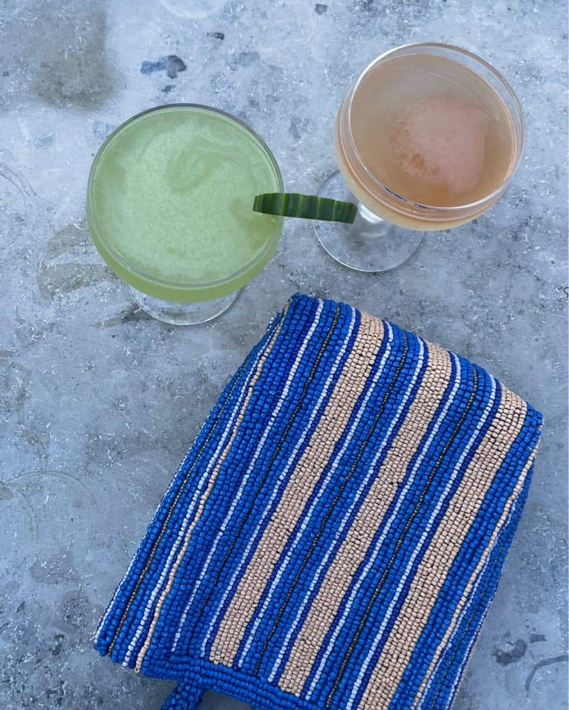 Anthropologie Striped Beaded Bag - Image 4
