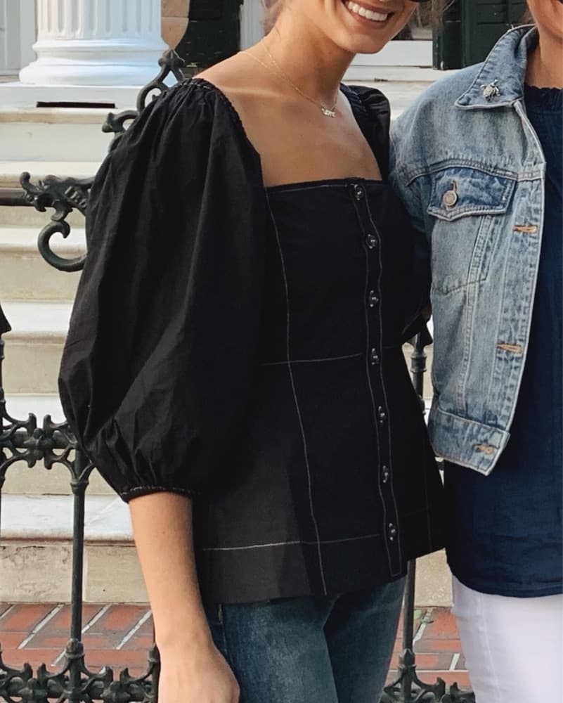 Ganni Black Structured Top - Image 4