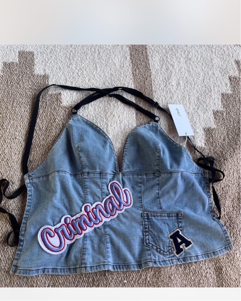 Dolce & Gabanna Vintage Denim Halter Top - Image 2