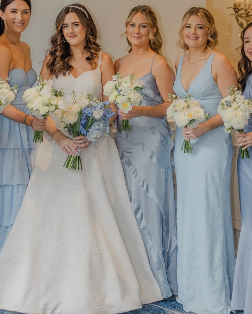 Steel Blue Satin Ruffle Dress  - Image 4