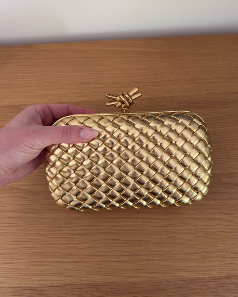 Bottega veneta Gold Clutch knot Bag - Image 1