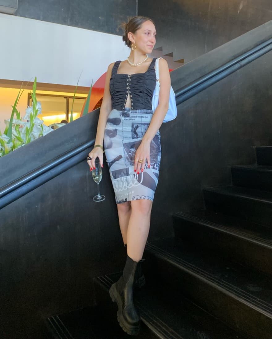 Danielle Guizio Sheer Midi Skirt - Image 2