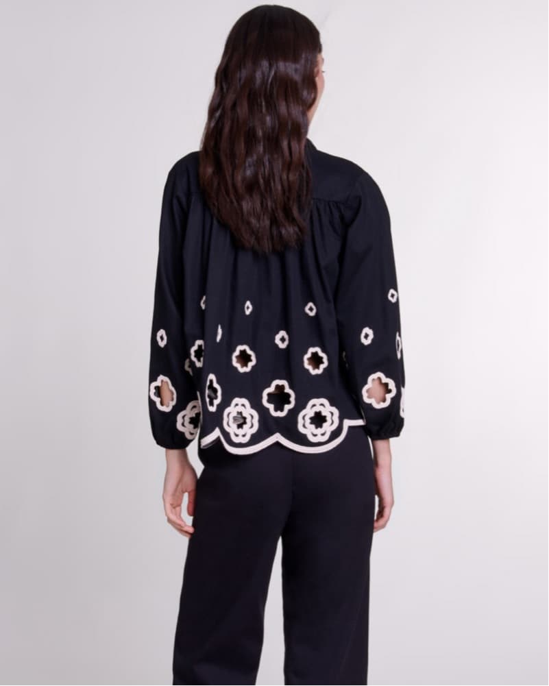 Maje Crochet Clover Button Down - Image 3