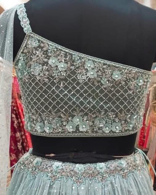 One Shoulder Indian Lehenga - Image 4