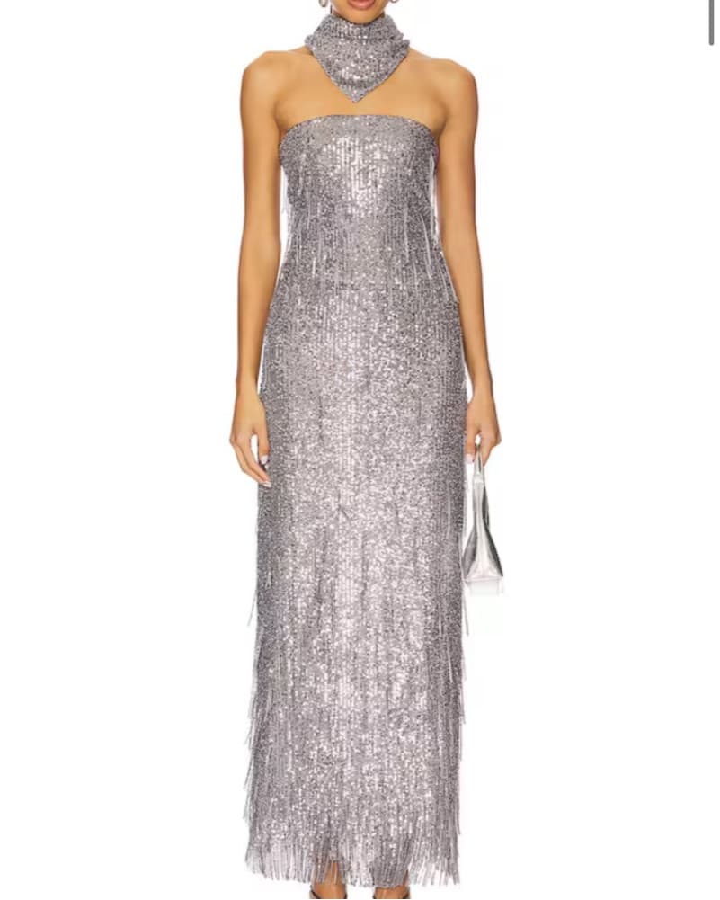Bevza Silver Sequin gown  - Image 1