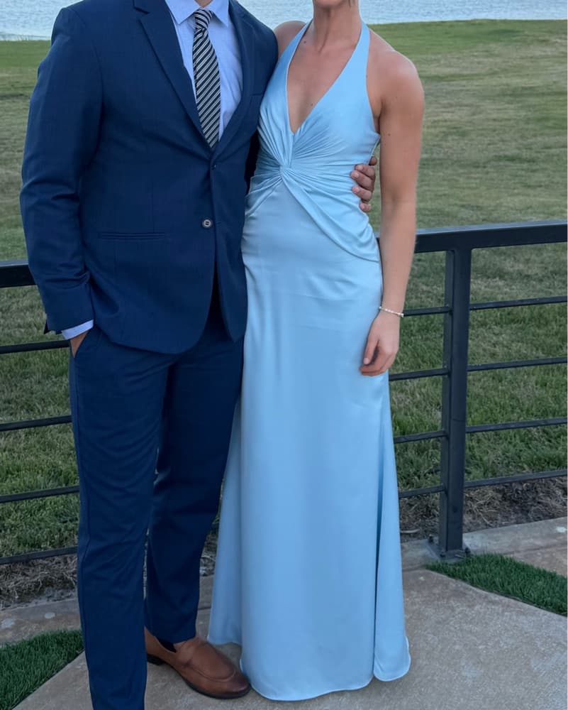 Light Blue Satin Dress - Image 2