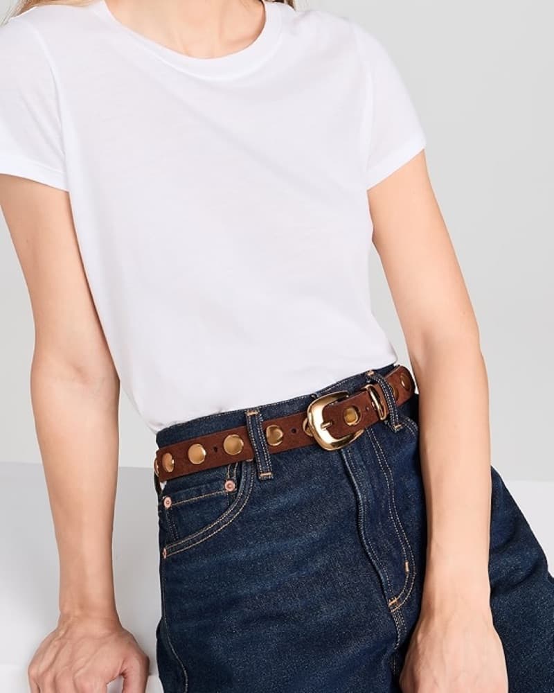 Madewell Studded Brown Leather Belt - Image 3