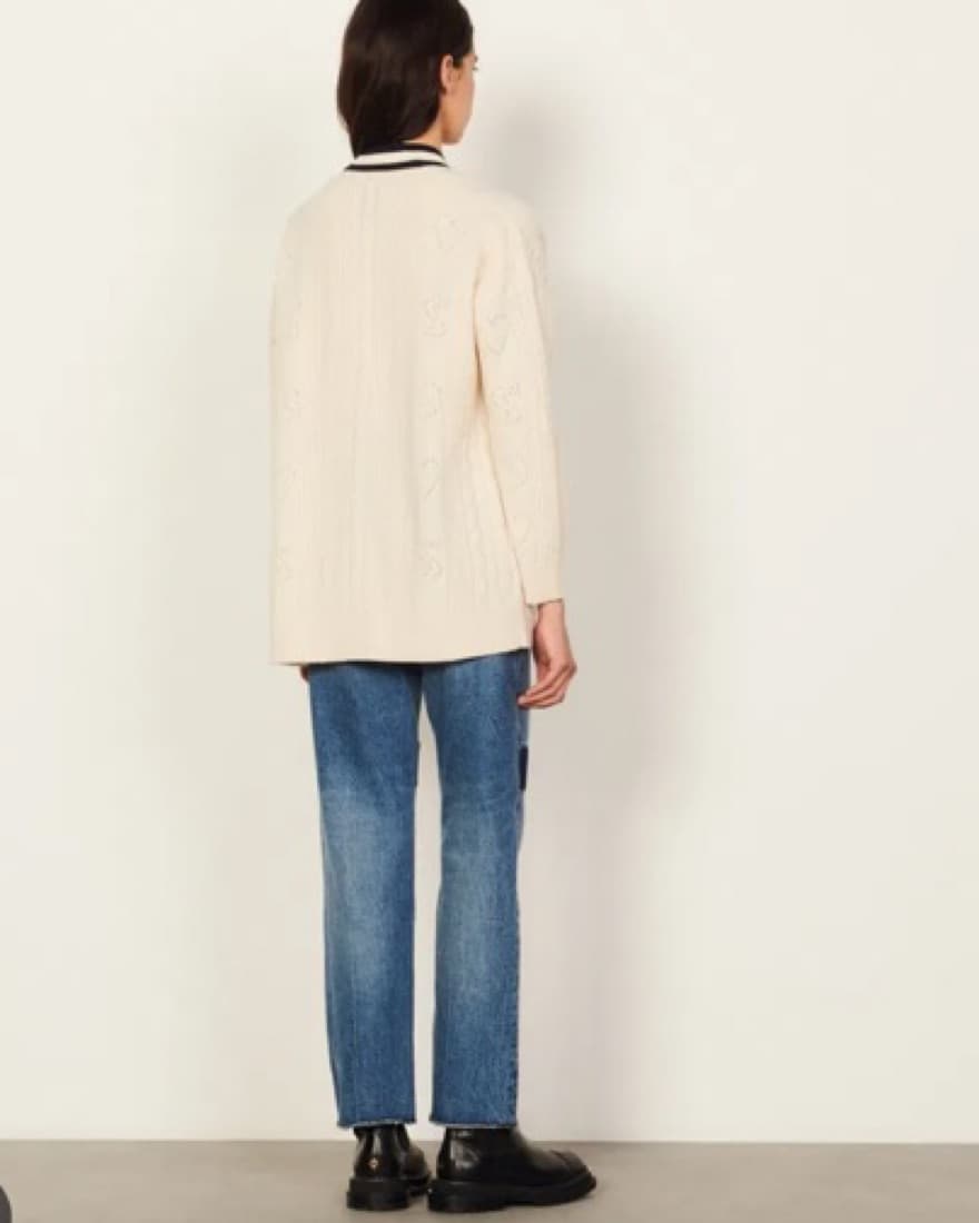 Sandro Pointelle Knit Coatigan - Image 3