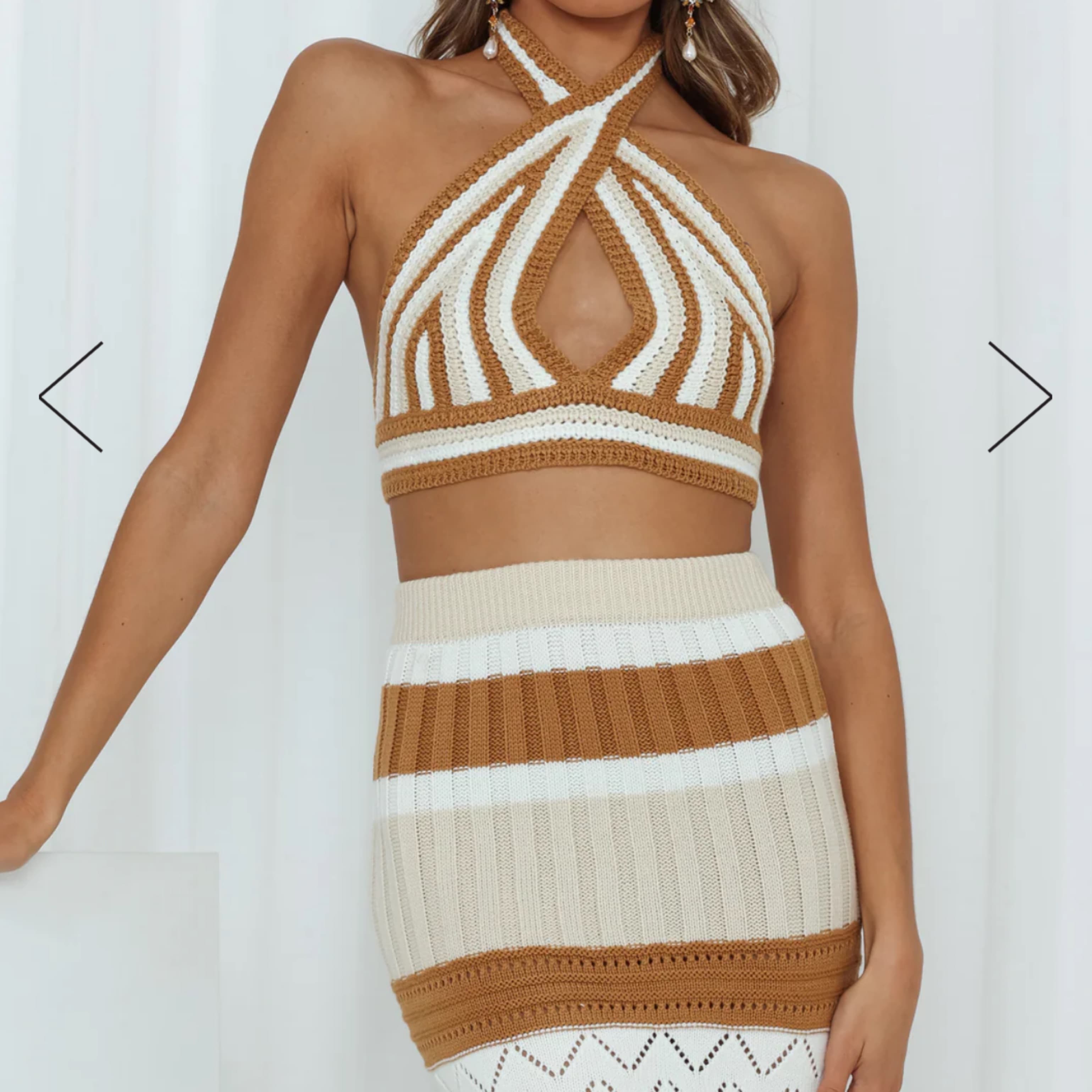 Hello Molly Knit Neutral Skirt Set - Image 6