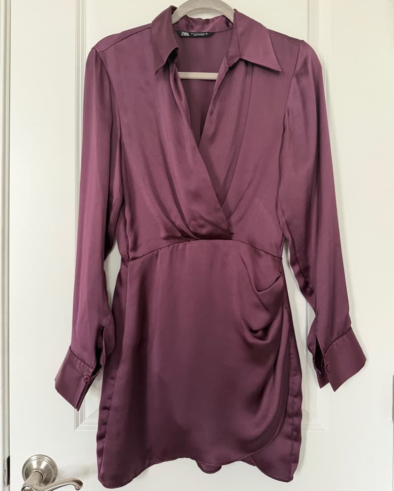Zara Purple Silk Dress - Image 2