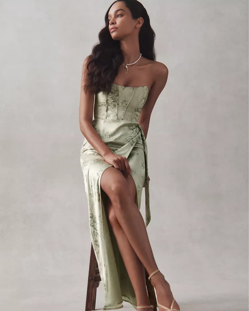 V Chapman June Dress In Sage Tapestry - Image 2