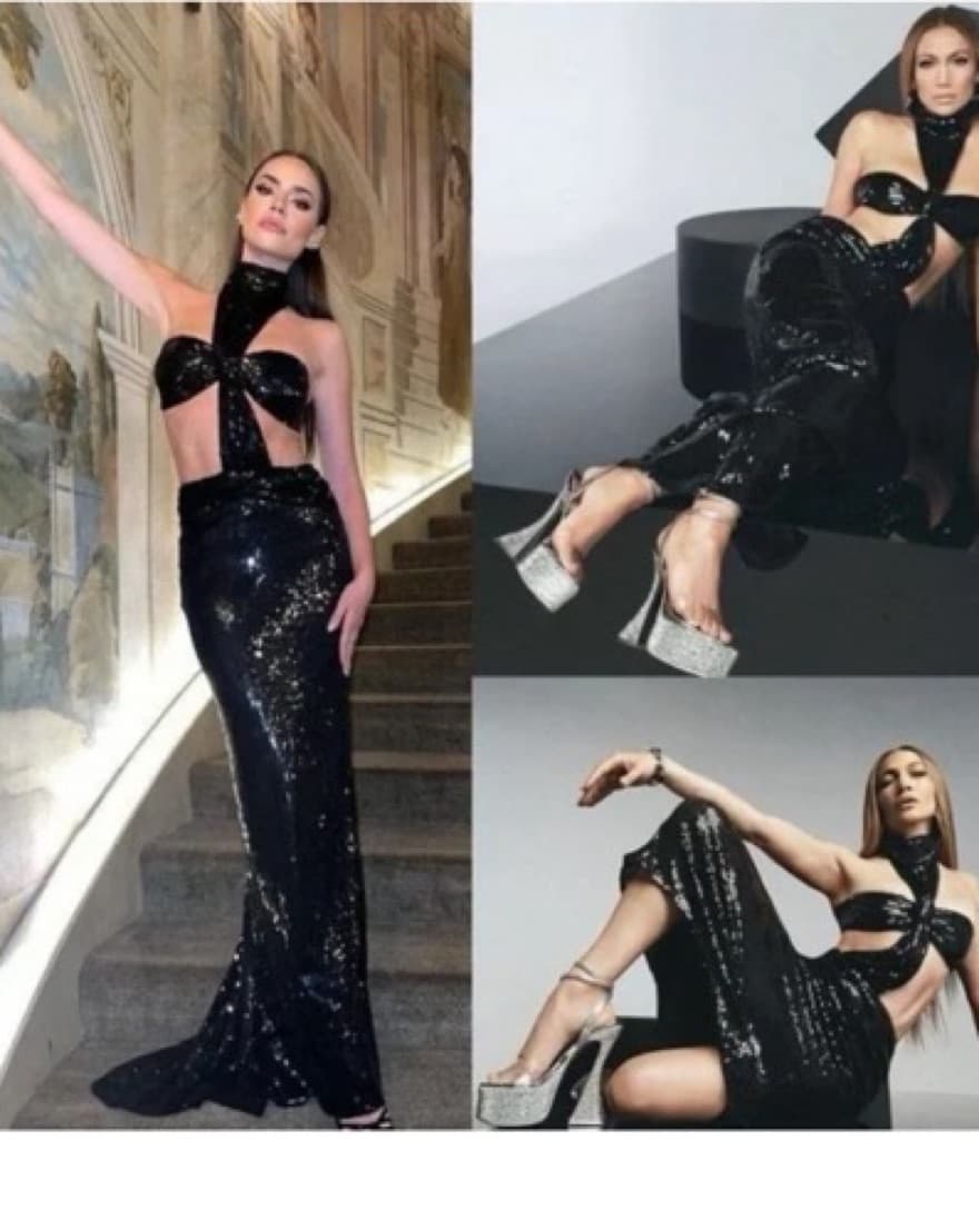 Black Sequined Gown - Image 5