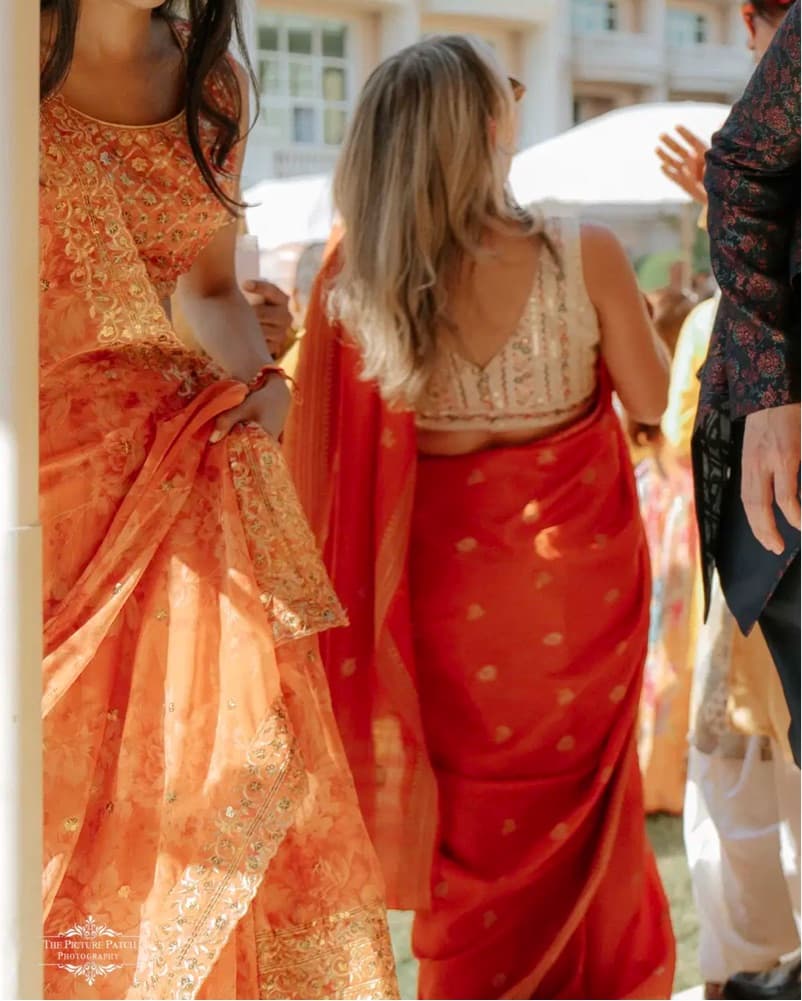 Vibrant Orange Embroidered Lehenga with Delicate Details - Image 2