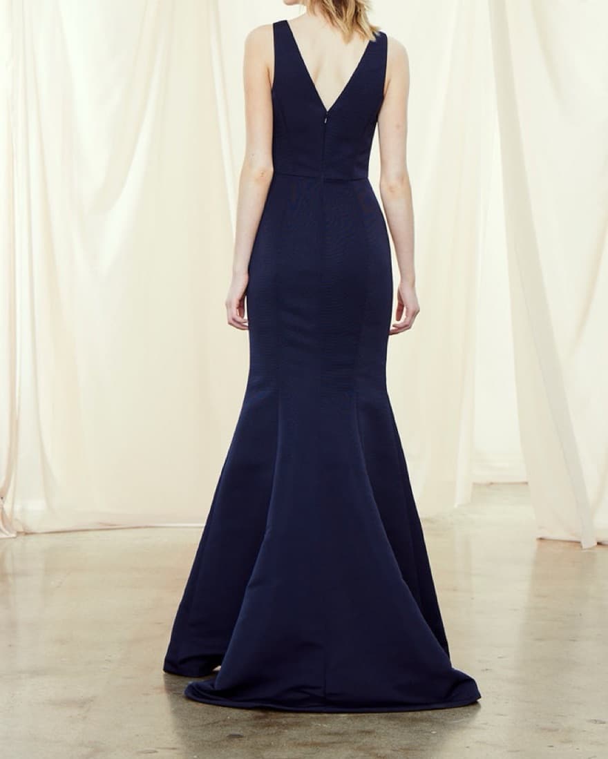 Amsale Mackayla Navy Blue Gown - Image 2