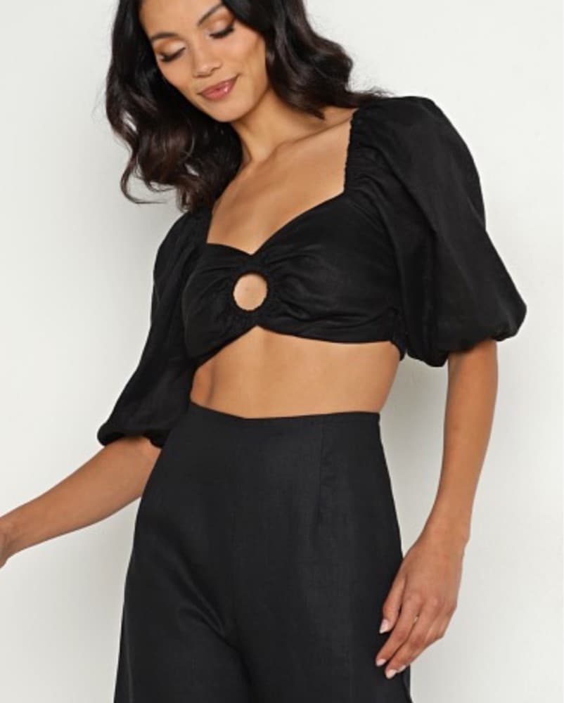 Faithfull the Brand Linen Crop Top - Image 1