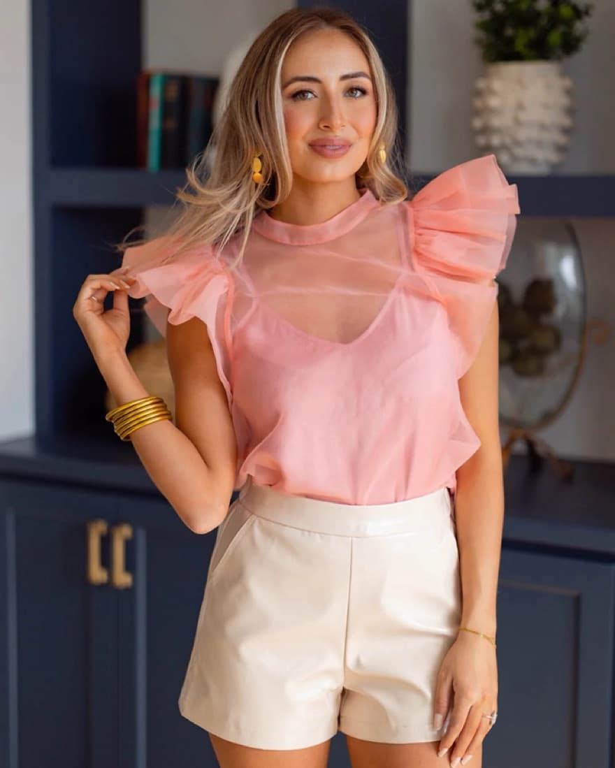 Ruffle Sleeve Top - Image 1