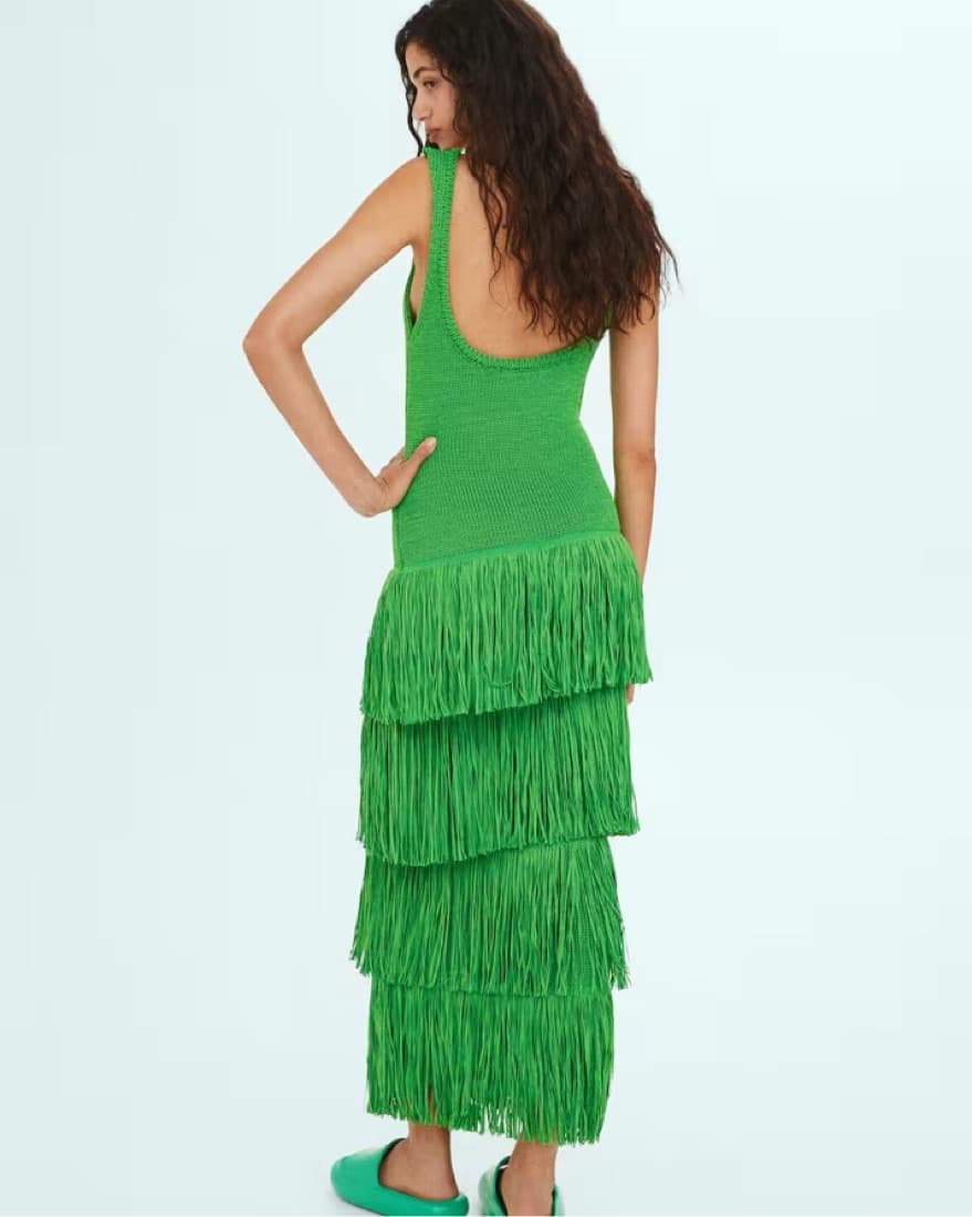 Simon Miller Green Fringe Knit MaxiDress - Image 4