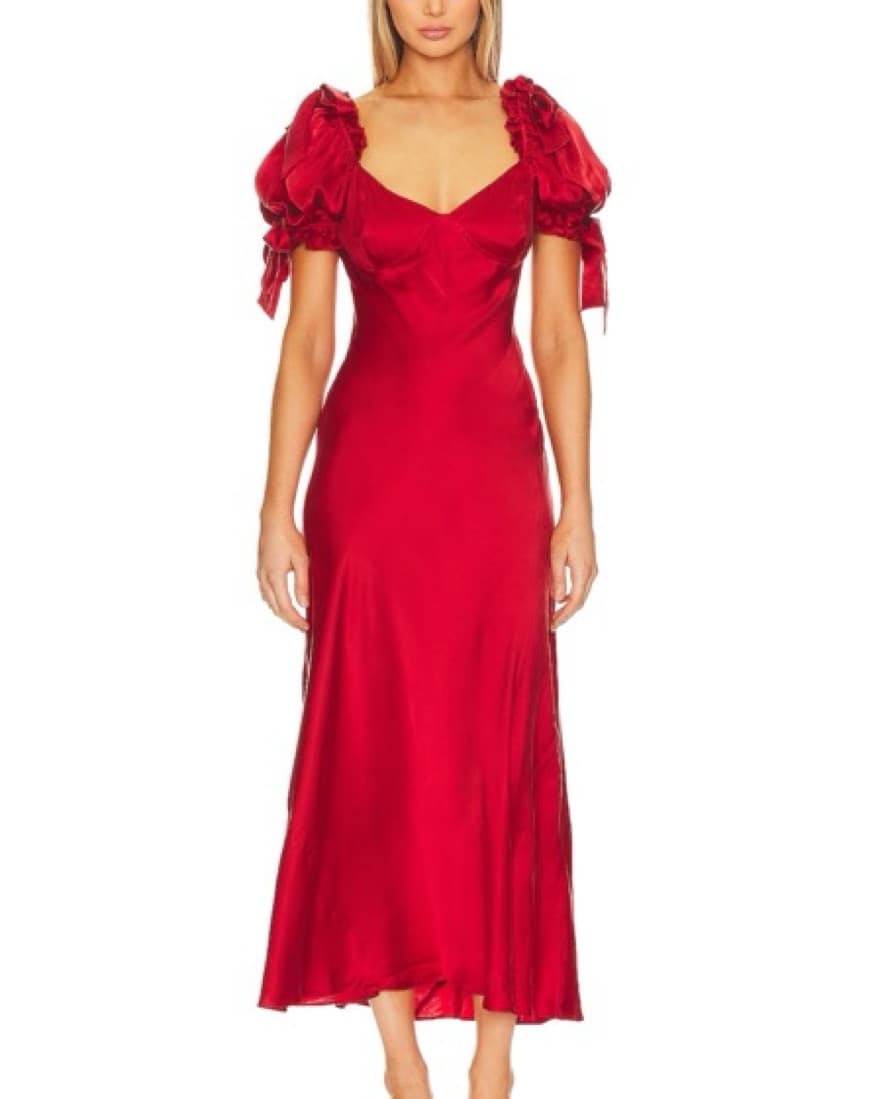 Red Silk Dress - Image 1