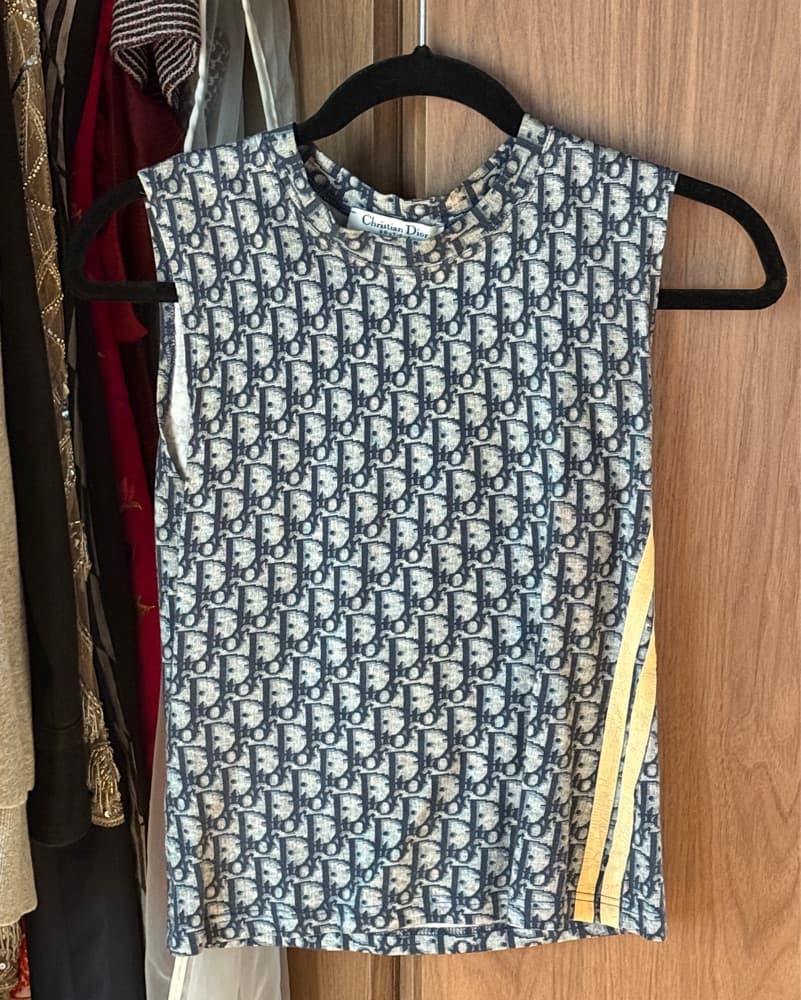 Vintage Dior Monogram Oblique Blue Tank - Image 5