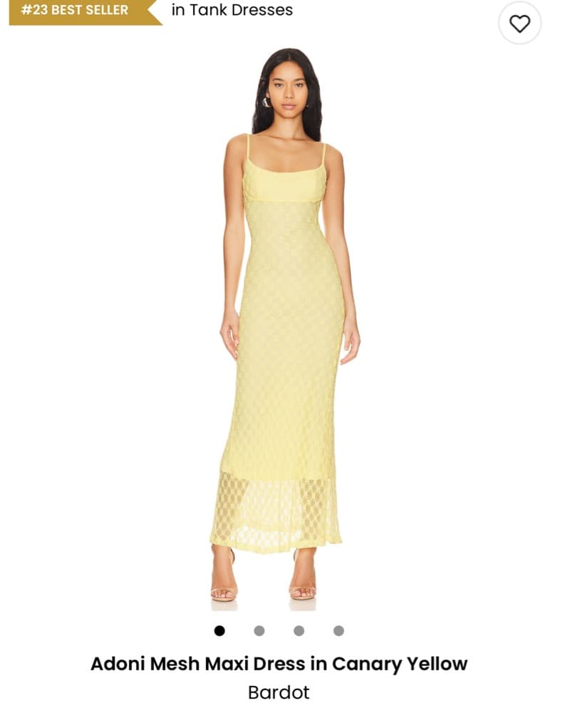 Adoni Mesh Maxi Dress in Canary Yellow - Image 1