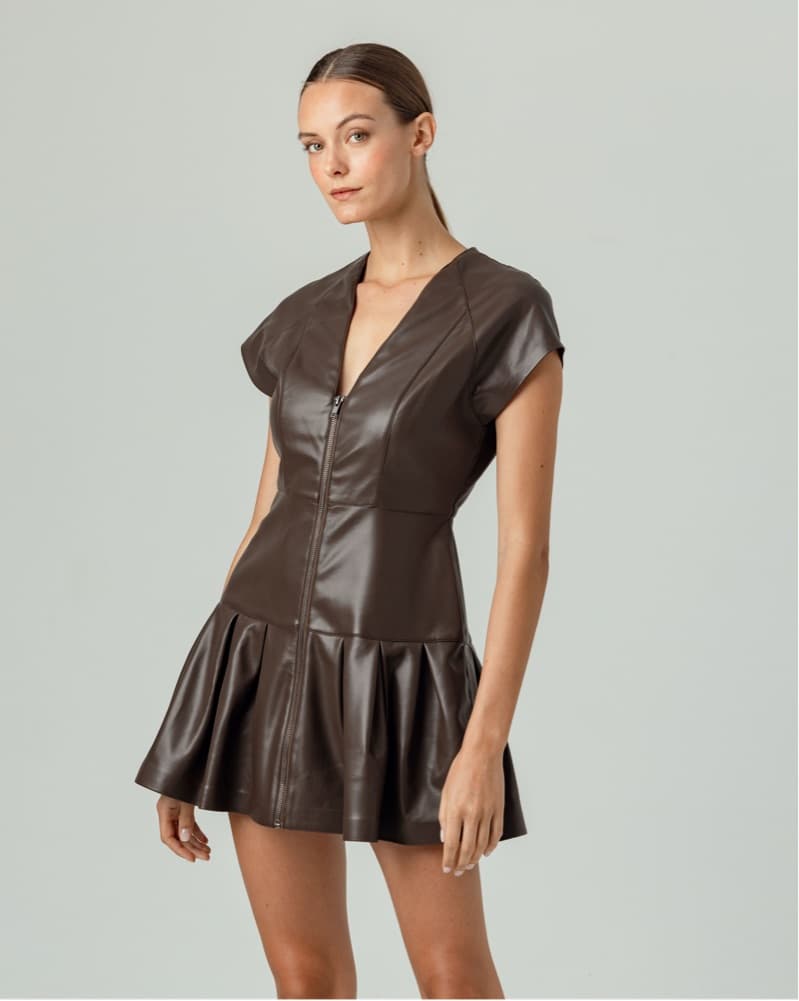 Faux Leather Taylor Dress - Image 1