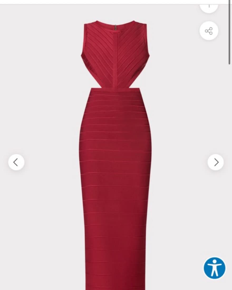 Herve Leger Red Bodycon Gown - Image 5