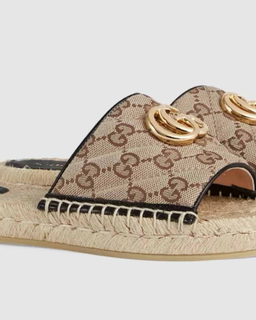 GUCCI MATELASSÉ CANVAS ESPADRILLE SANDAL - Image 2