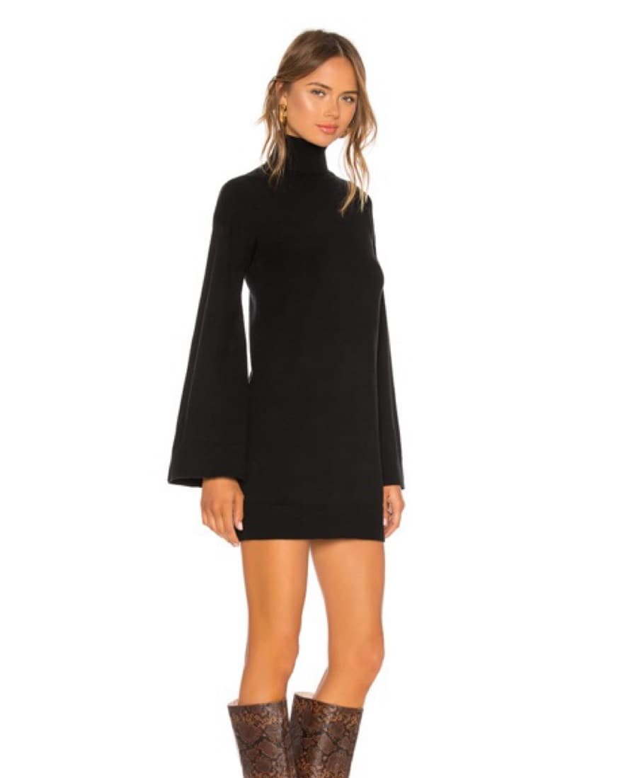 Revolve Black Bell Sleeve Dress - Image 2