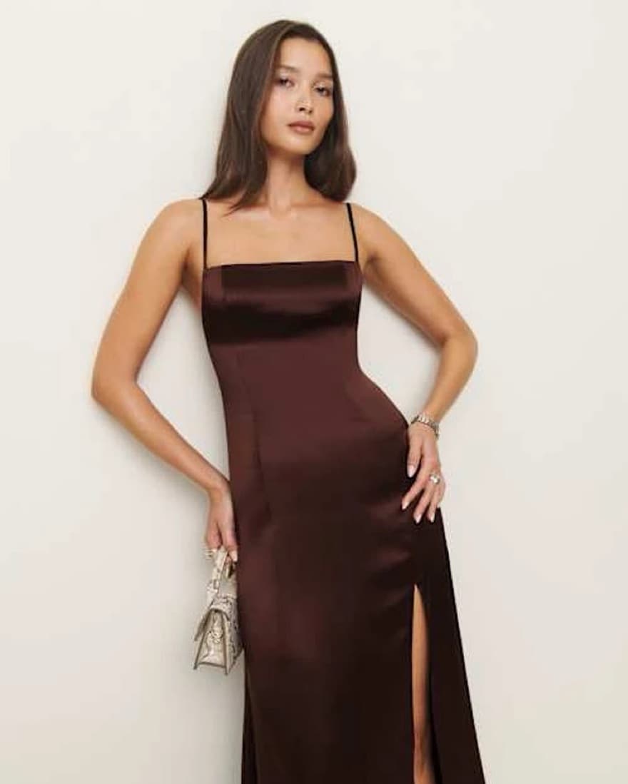 REFORMATION Melina Silk Dress - Image 2